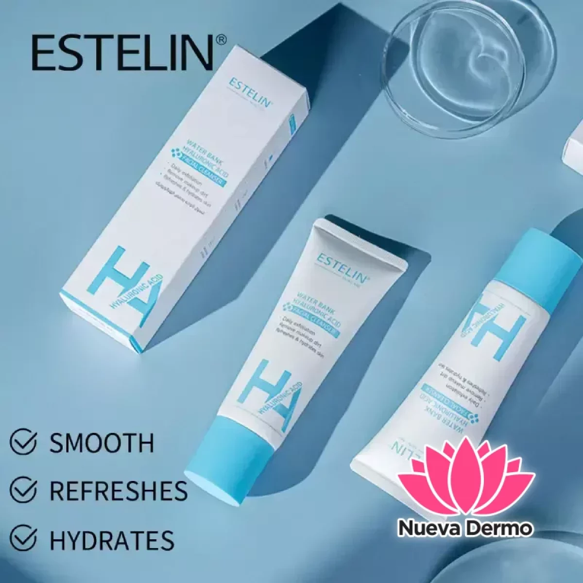 Estelin Water Bank Hyaluronic Acid Facial Cleanser 120g