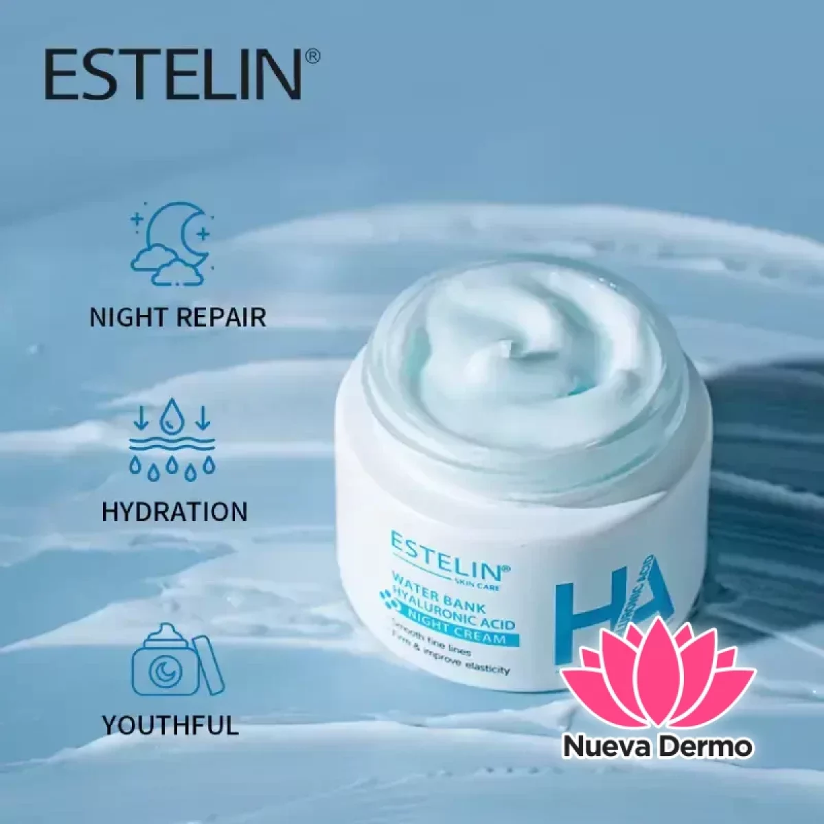 Estelin Water Bank Hyaluronic Acid Night Cream 50g