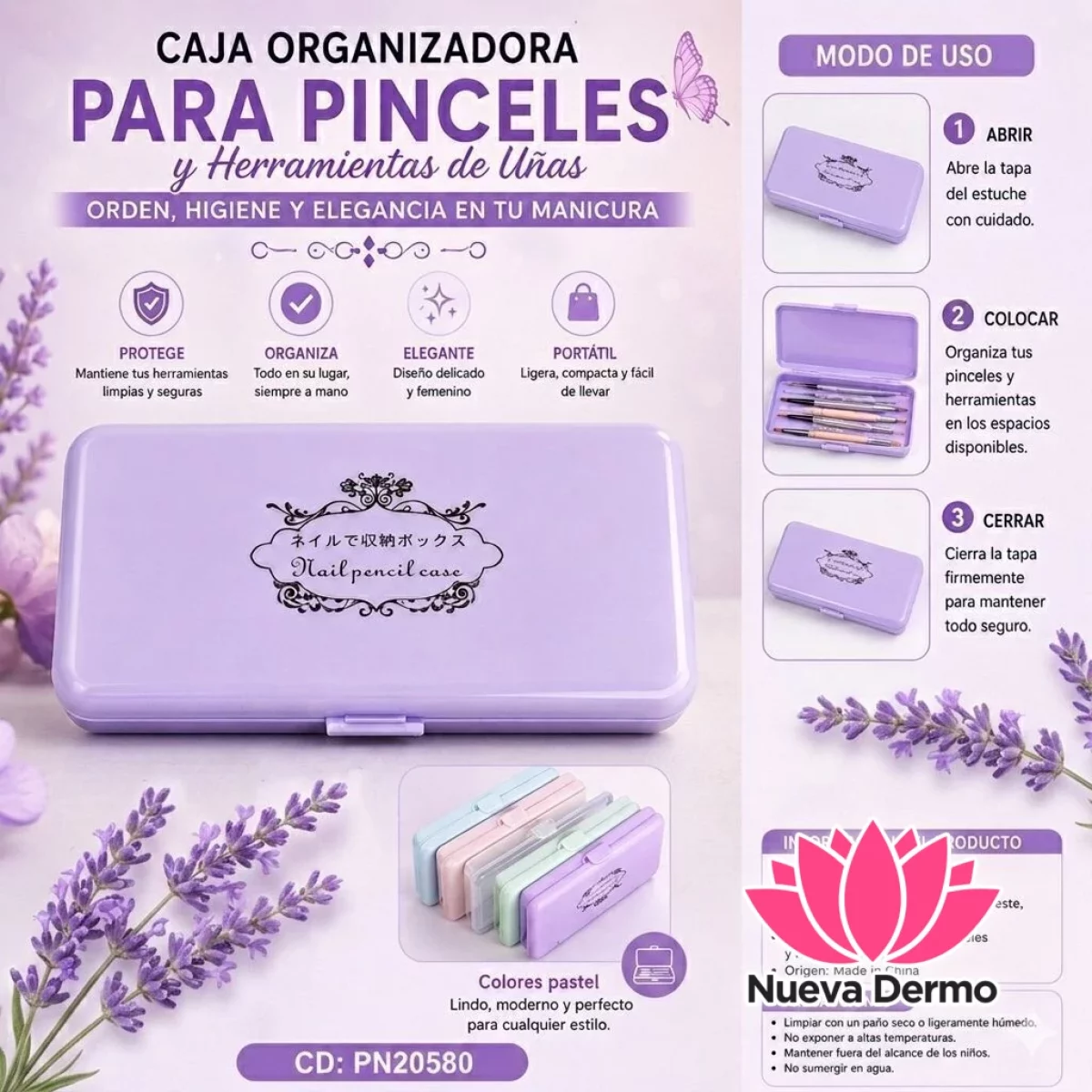 ESTUCHE CARTUCHERA PLASTICA PORTA PINCELES CD: PN20580