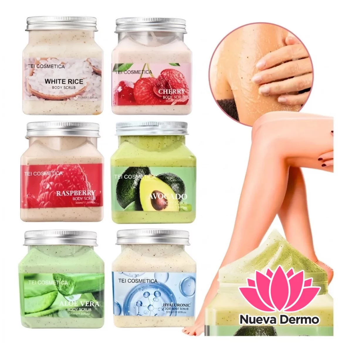Exfoliante Body Scrub Con Fragancia 350ml Tei Cosmetica Avocado