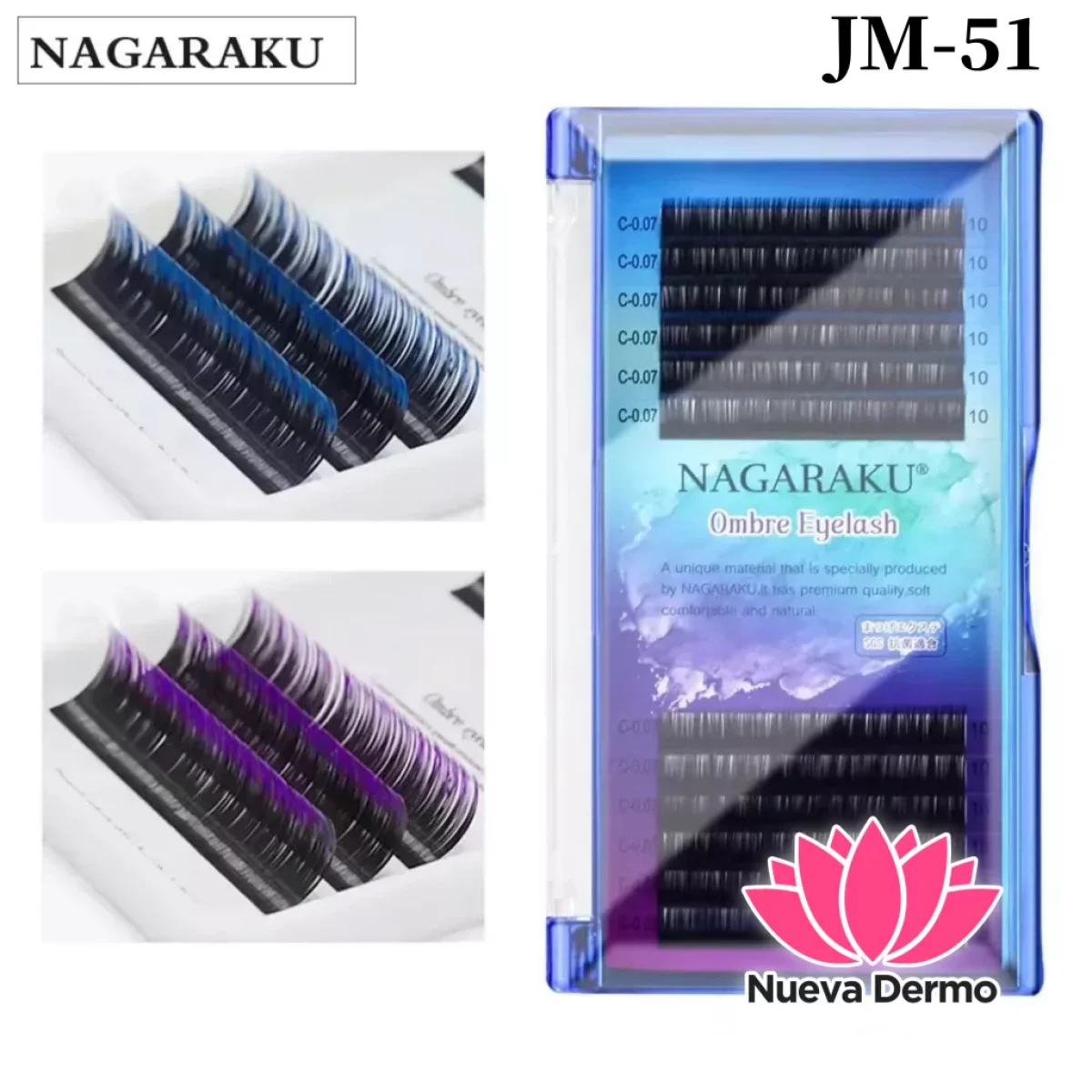 Extensiones de Pestaña Nagaraku 0.07D MIX Sgs Msds Cd: Jm-51