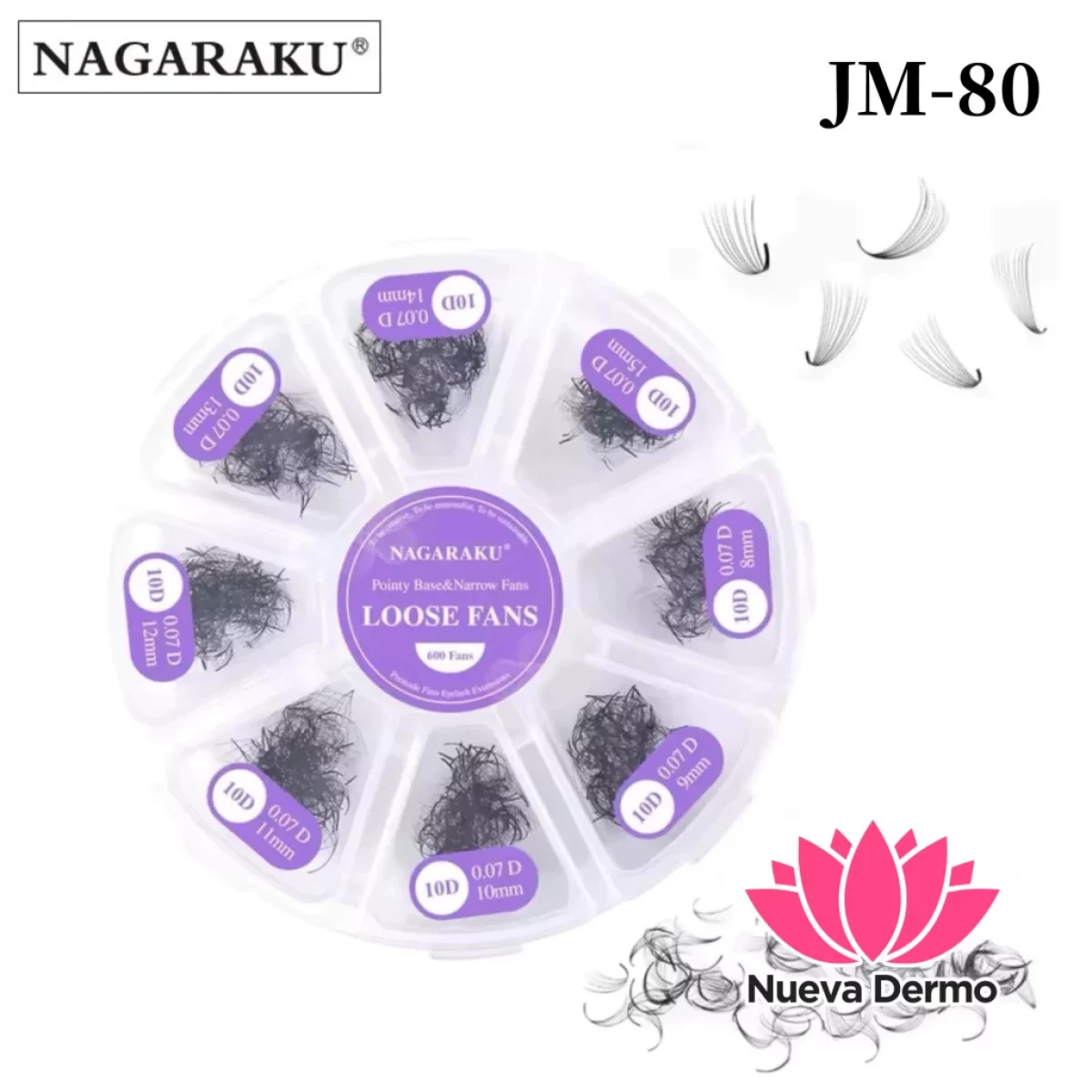 Extensiones de Pestaña Nagaraku Pointy Base Narrow Fans 10D 0.07D 9MM Cd: Jm-80