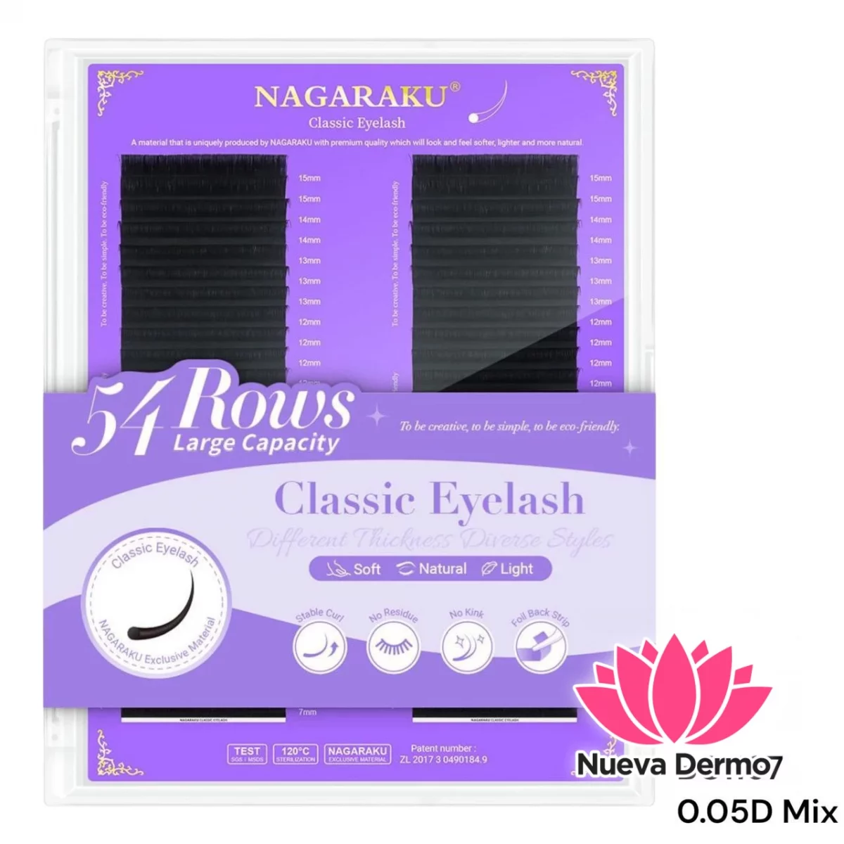 Extensiones de Pestañas 54ROES Clasicas 0.05D MIX Nagaraku BC1167