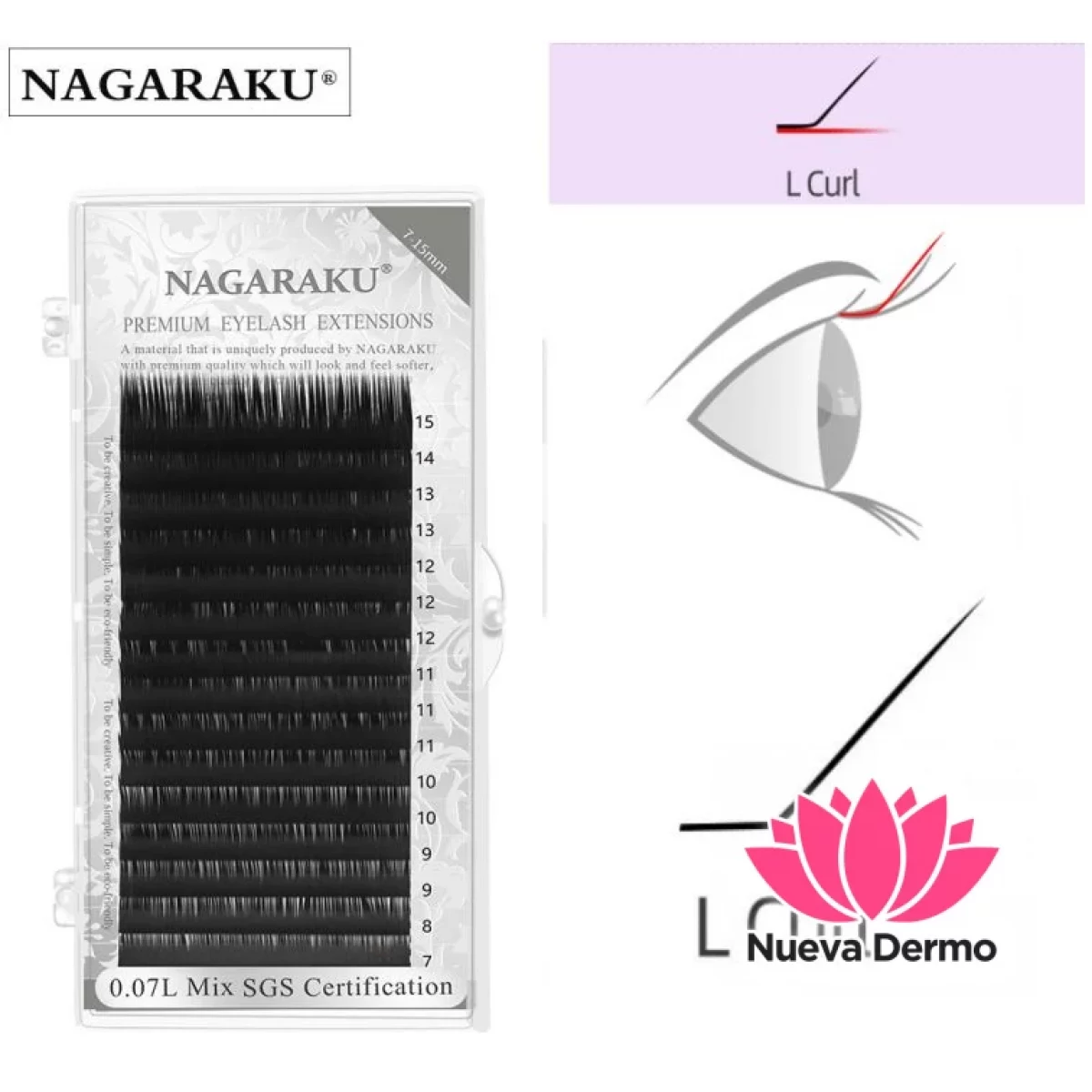 Extensiones de Pestañas Clasicas 0.07L MIX Nagaraku