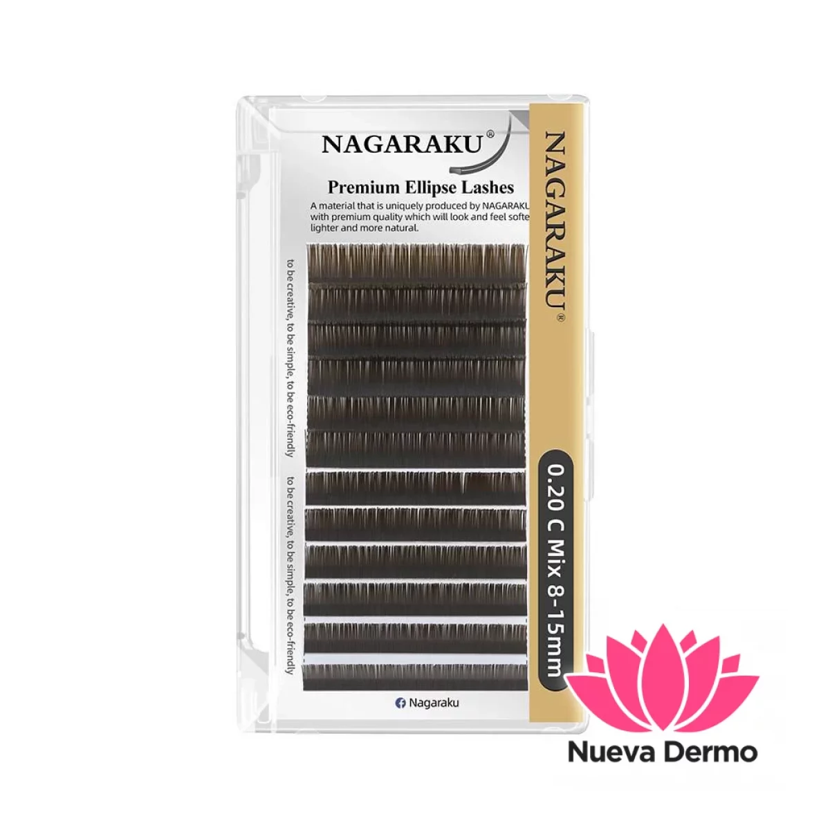 Extensiones de Pestañas Pelo Liso Marron Nagaraku 0.15D MIX