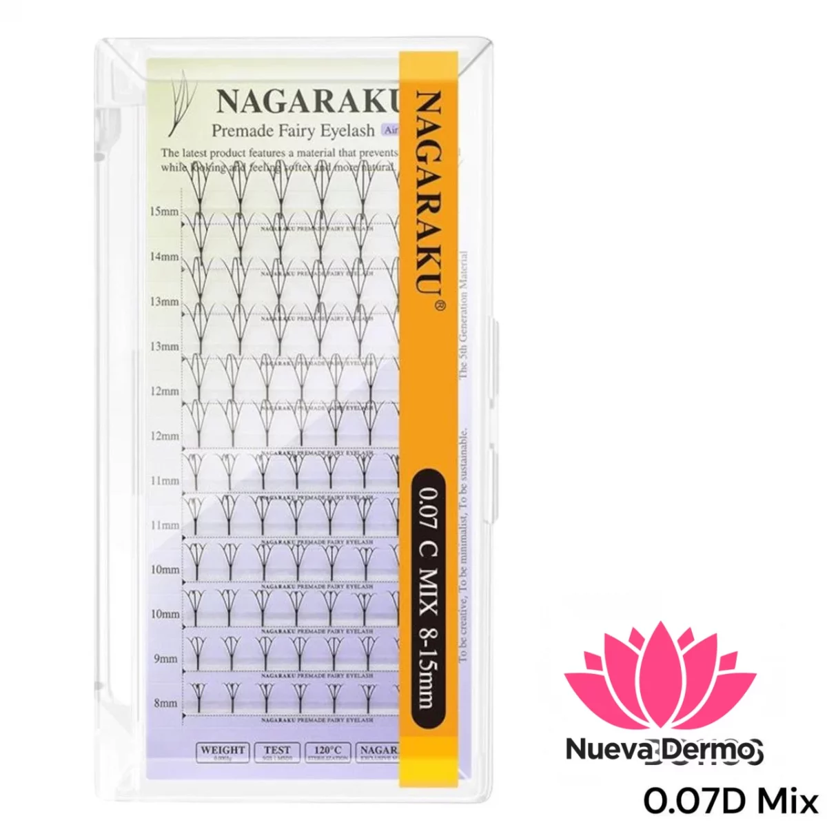 Extensiones de Pestañas Premade Fairy Nagaraku 0.07D MIX BC1186