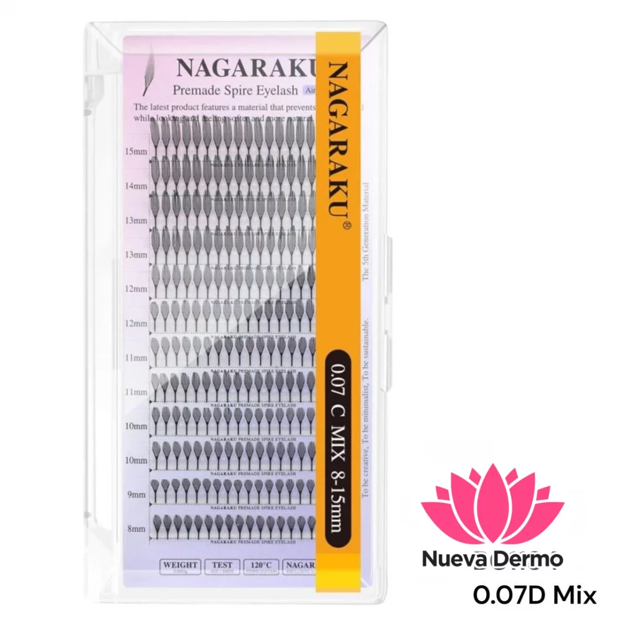 Extensiones de Pestañas Premade Spire Nagaraku 0.07D MIX BC1184