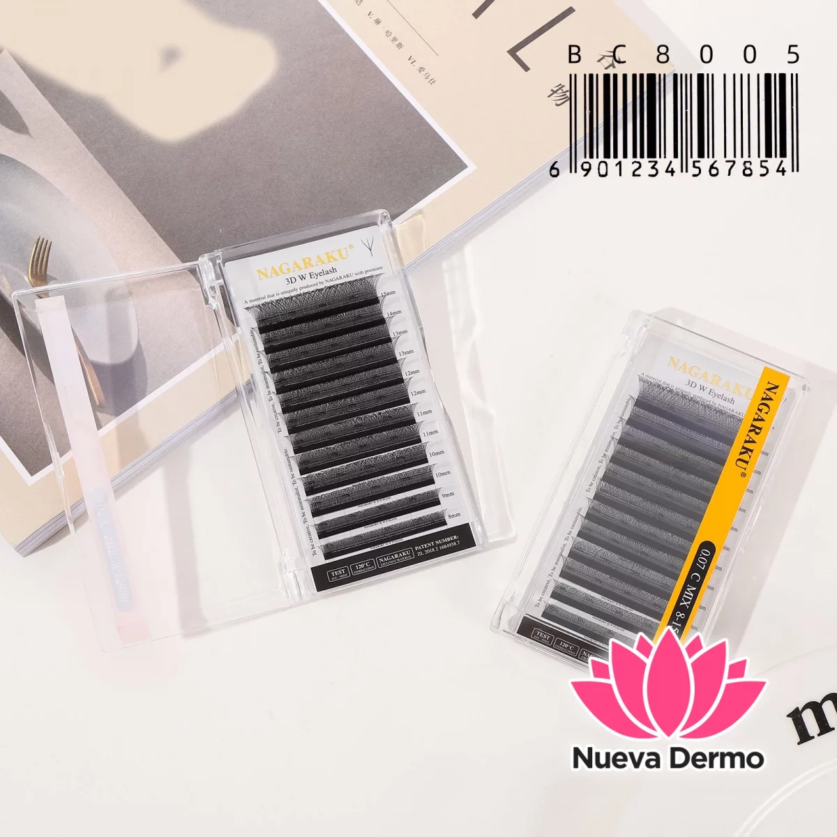 Extensiones de Pestañas Tecnologicas 3D W Nagaraku 0.07C MIX BC8005/67854