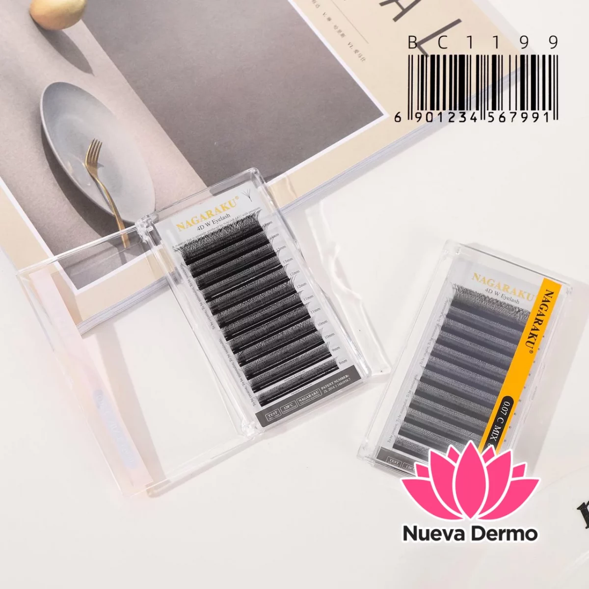 Extensiones de Pestañas Tecnologicas 4D W Nagaraku 0.07C MIX BC1199/67991