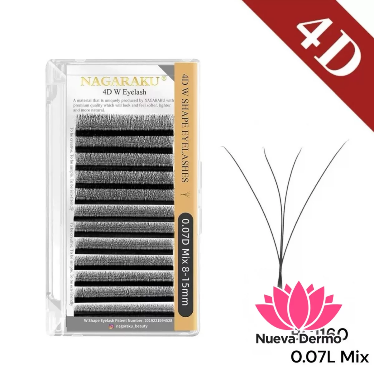 Extensiones de Pestañas Tecnologicas 4D W Nagaraku 0.07L MIX BC1160