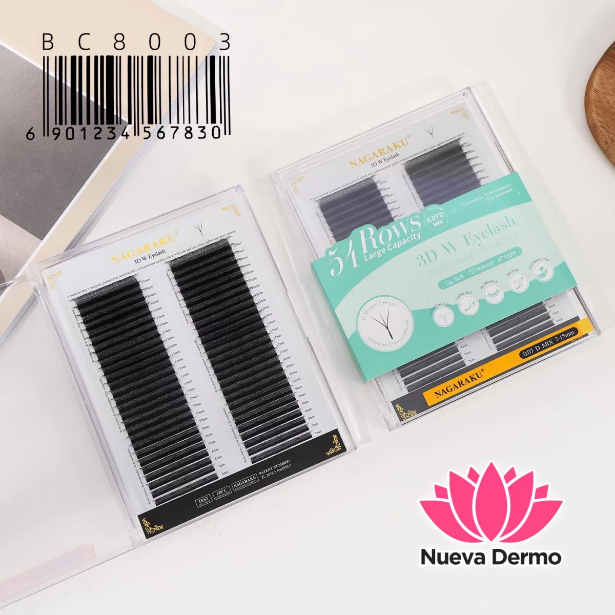 Extensiones de Pestañas Tecnologicas 54ROWS 3D W Nagaraku 0.07D MIX BC8003/67830