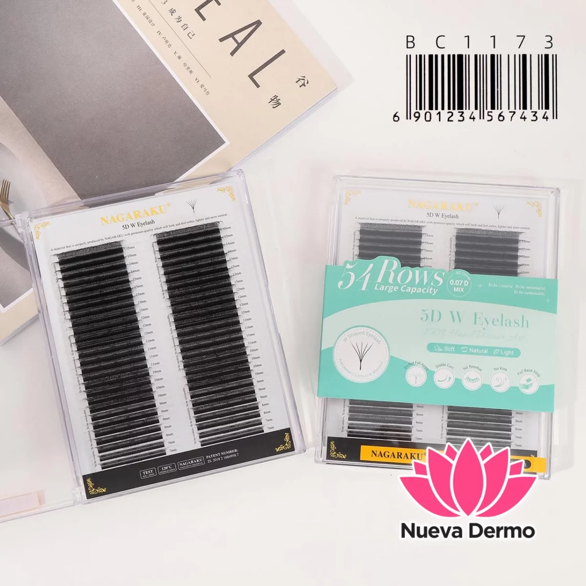 Extensiones de Pestañas Tecnologicas 54ROWS 5D W Nagaraku 0.07D MIX BC1173/67434