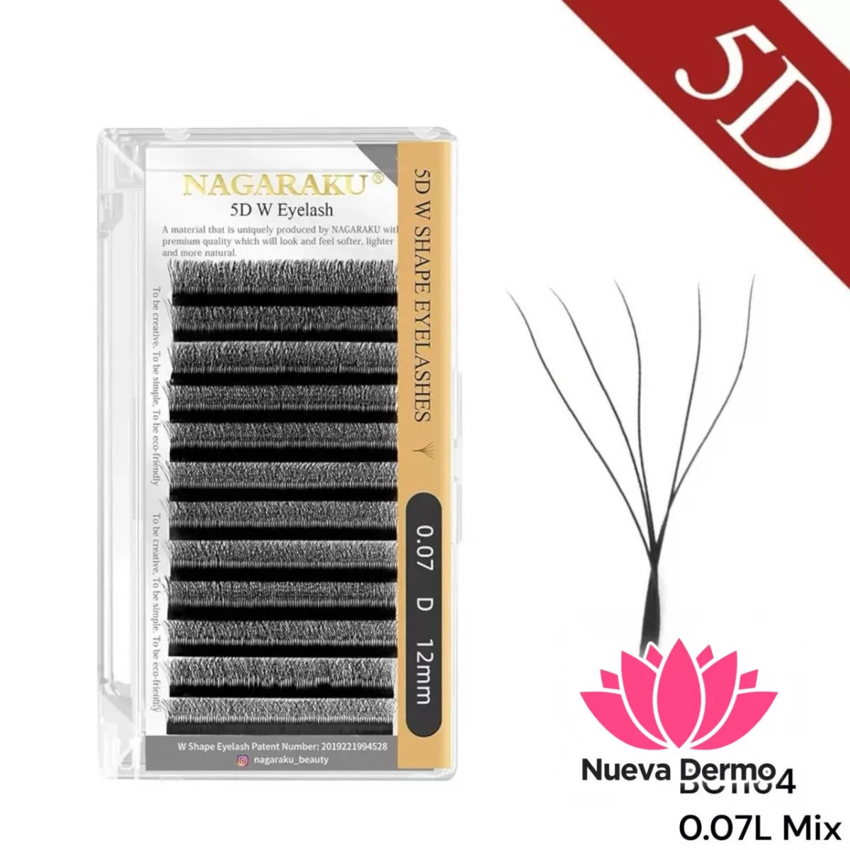 Extensiones de Pestañas Tecnologicas 5D W Nagaraku 0.07L MIX BC1164