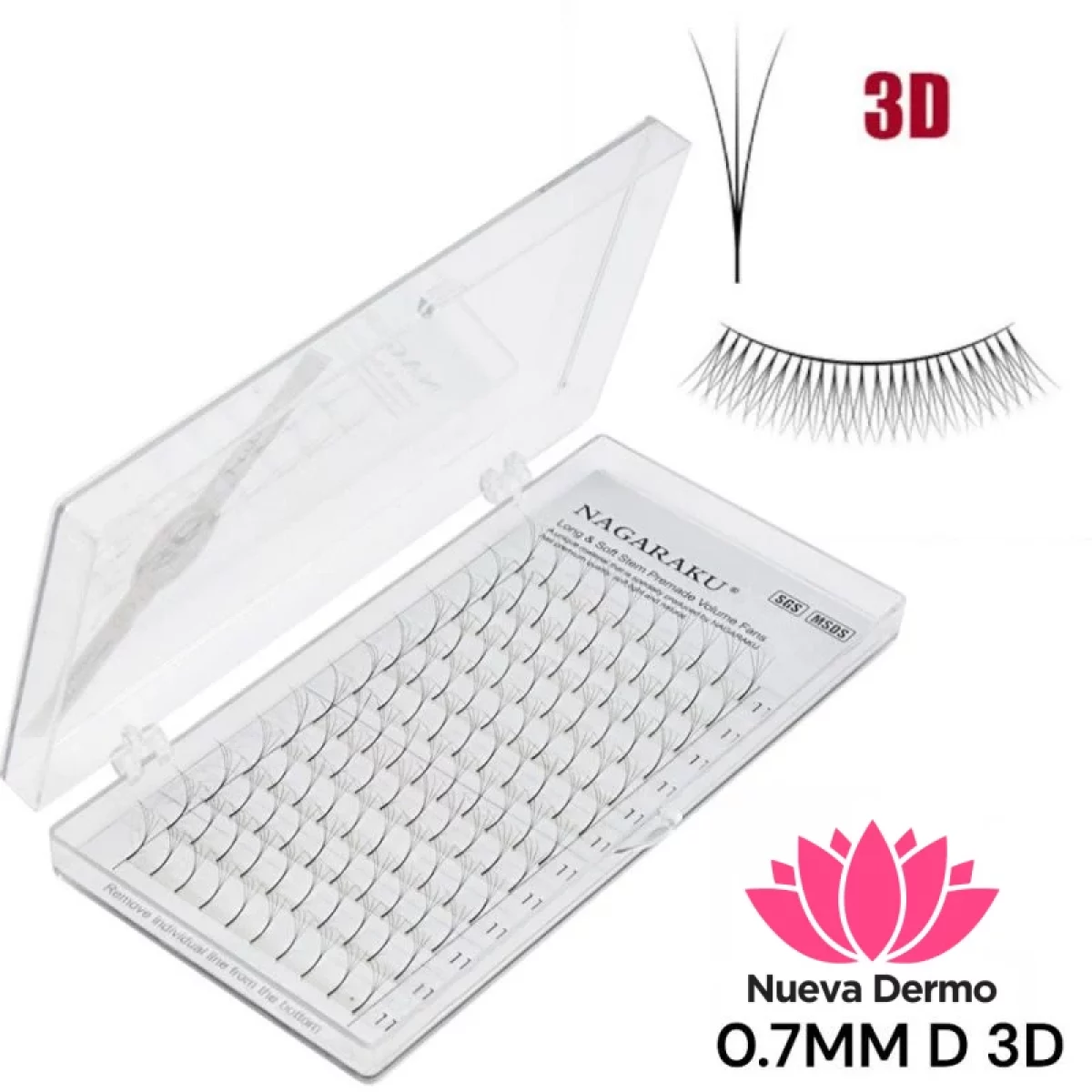Extensiones Pestañas Nagaraku 3D Volumen Abanico Tecnologica