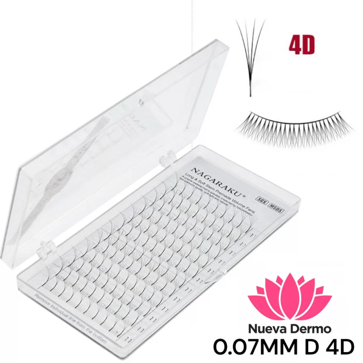 Extensiones Pestañas Nagaraku 4d Volumen Abanico Tecnologica 15MM