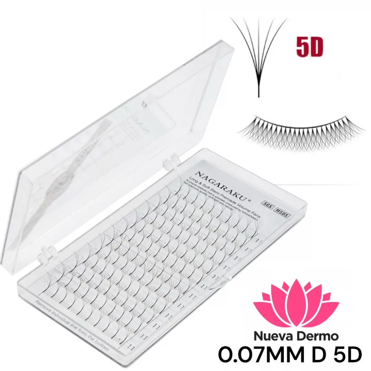 Extensiones Pestañas Nagaraku 5d Volumen Abanico Tecnologica 15MM