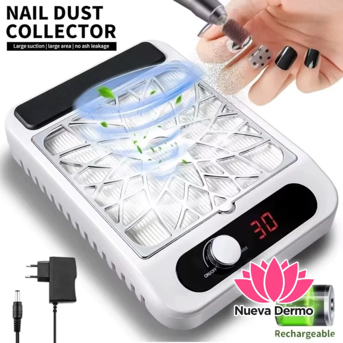 EXTRACTOR DE POLVO PARA UÑAS NAIL DUST COLLECTOR