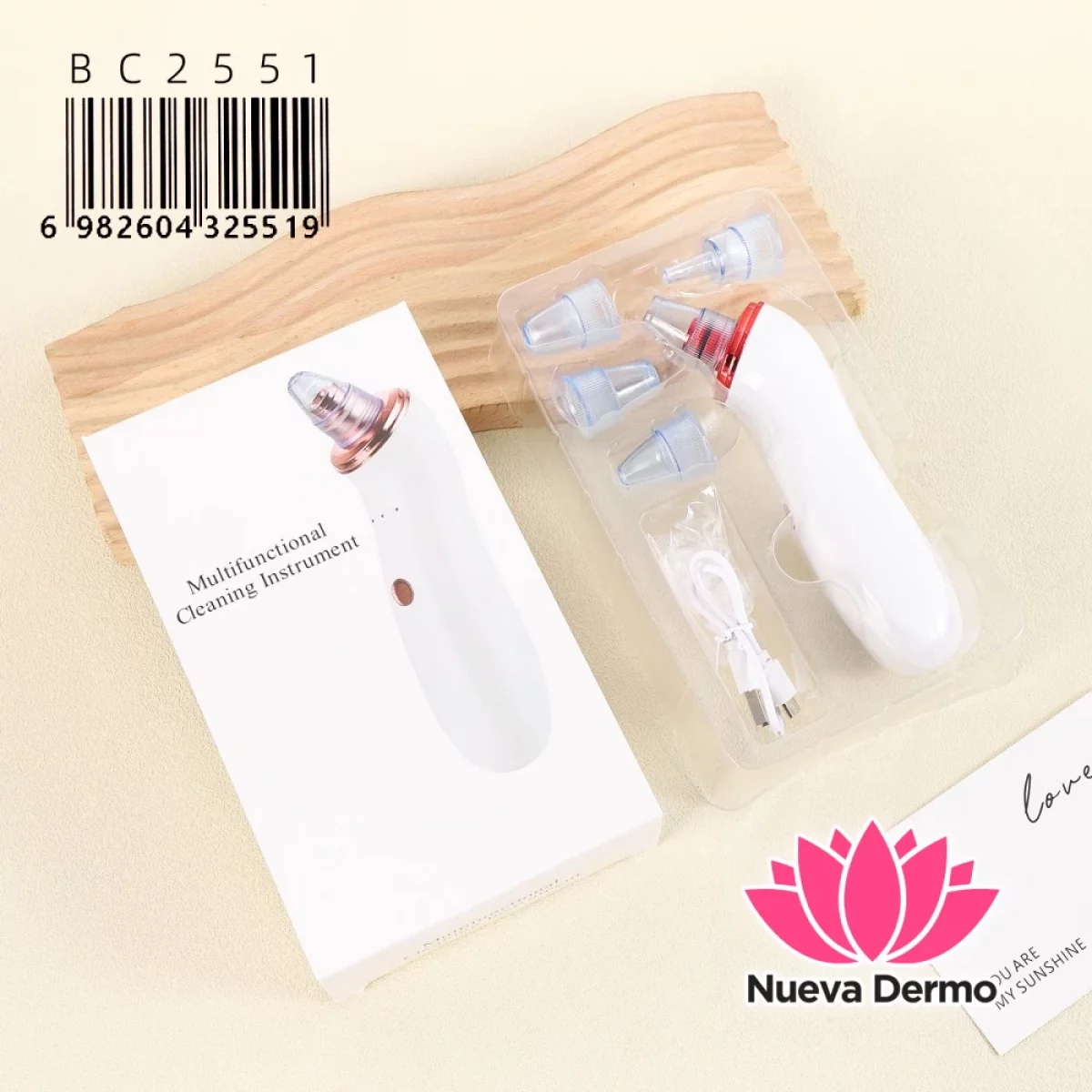 Extractor de Puntos Negros y Limpiador de Poros Eléctrico Recargable Usb BC2551/25519