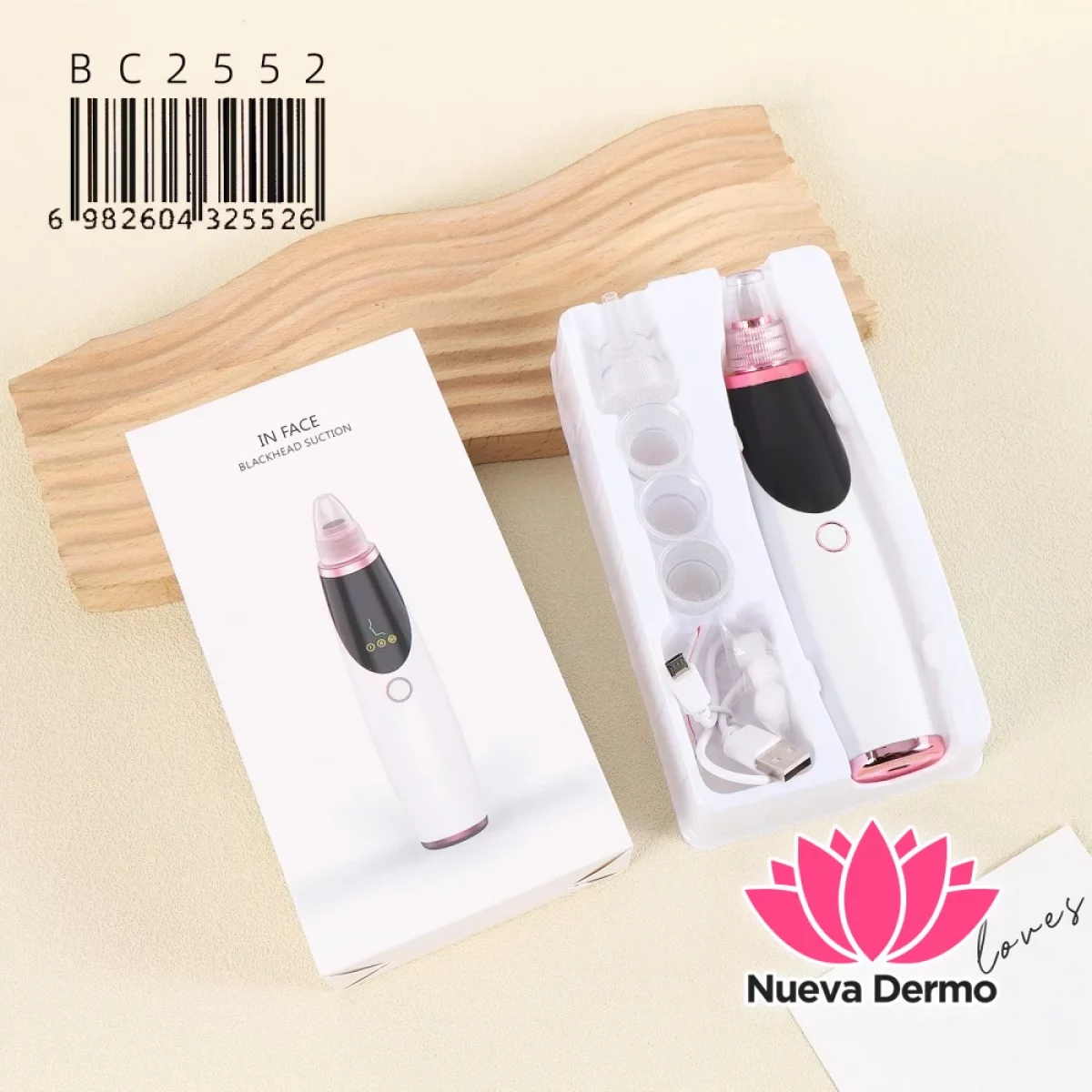Extractor de Puntos Negros y Limpiador Facial Eléctrico con Pantalla y Usb BC2552/25526