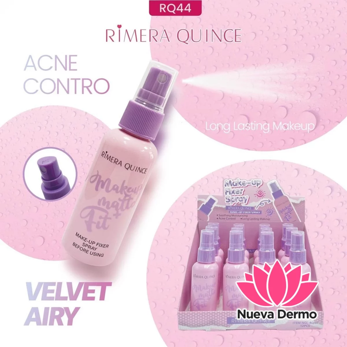 FIJADOR DE MAQUILLAJE SPRAY RIMERA QUINCE RQ44 APROBADO POR ANMAT