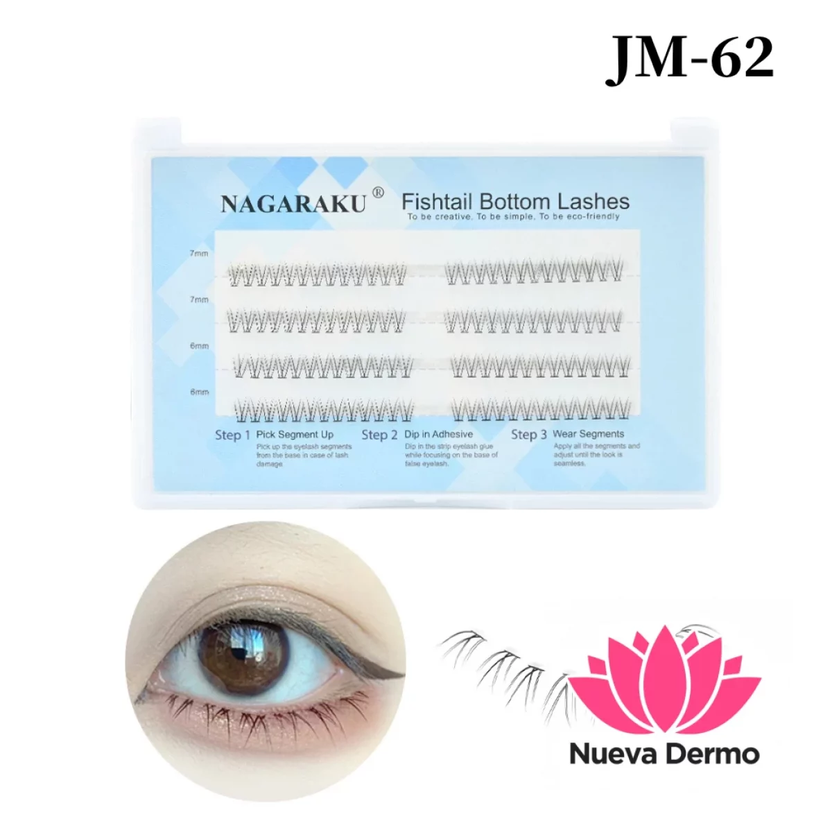 Fishtail Bottom Lashes Extension de Pestañas Inferiores Nagaraku Cd: Jm-62