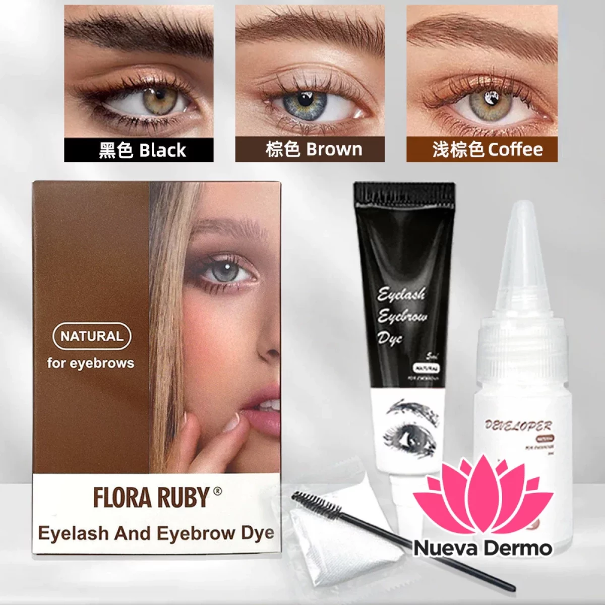FLORA RUBY EYELASH AND EYEBROW DYE NATURAL POR EYEBROWS MG-XY24 6928166001850