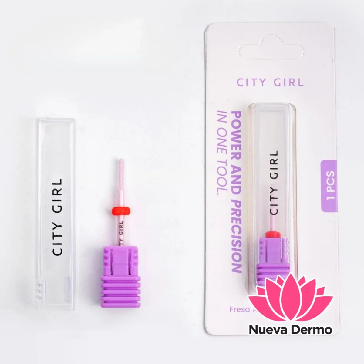 FRESA AGUJA/MICRÓFONO DE CERÁMICA CINTA ROJA – CITY GIRL