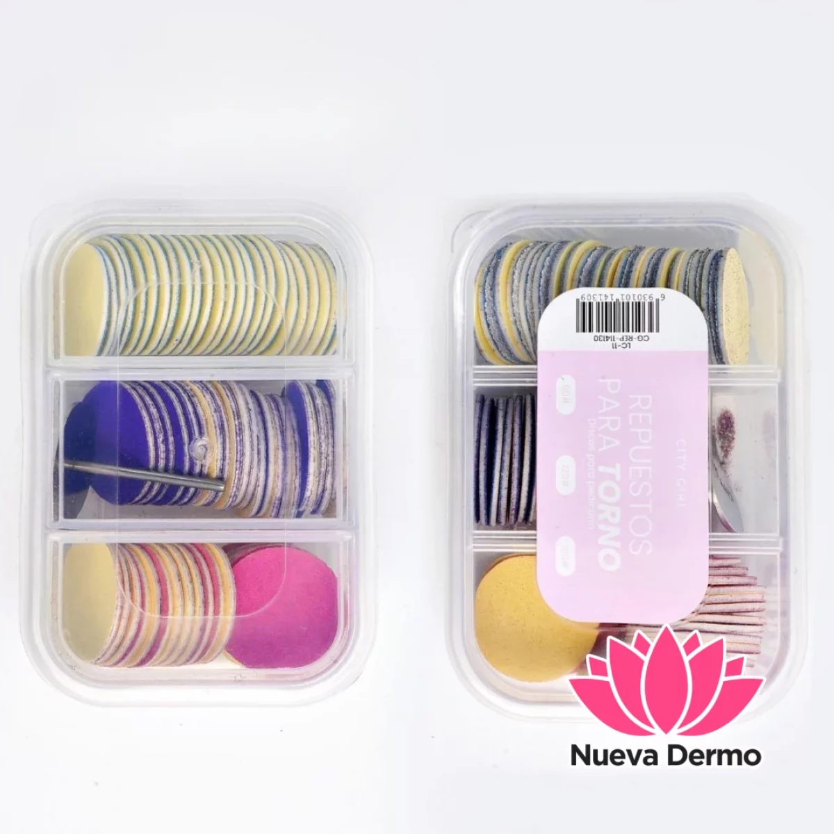 FRESA + DISCOS PARA TORNO gramajes #180 #240 #320 – 60PCS – CITY GIRL