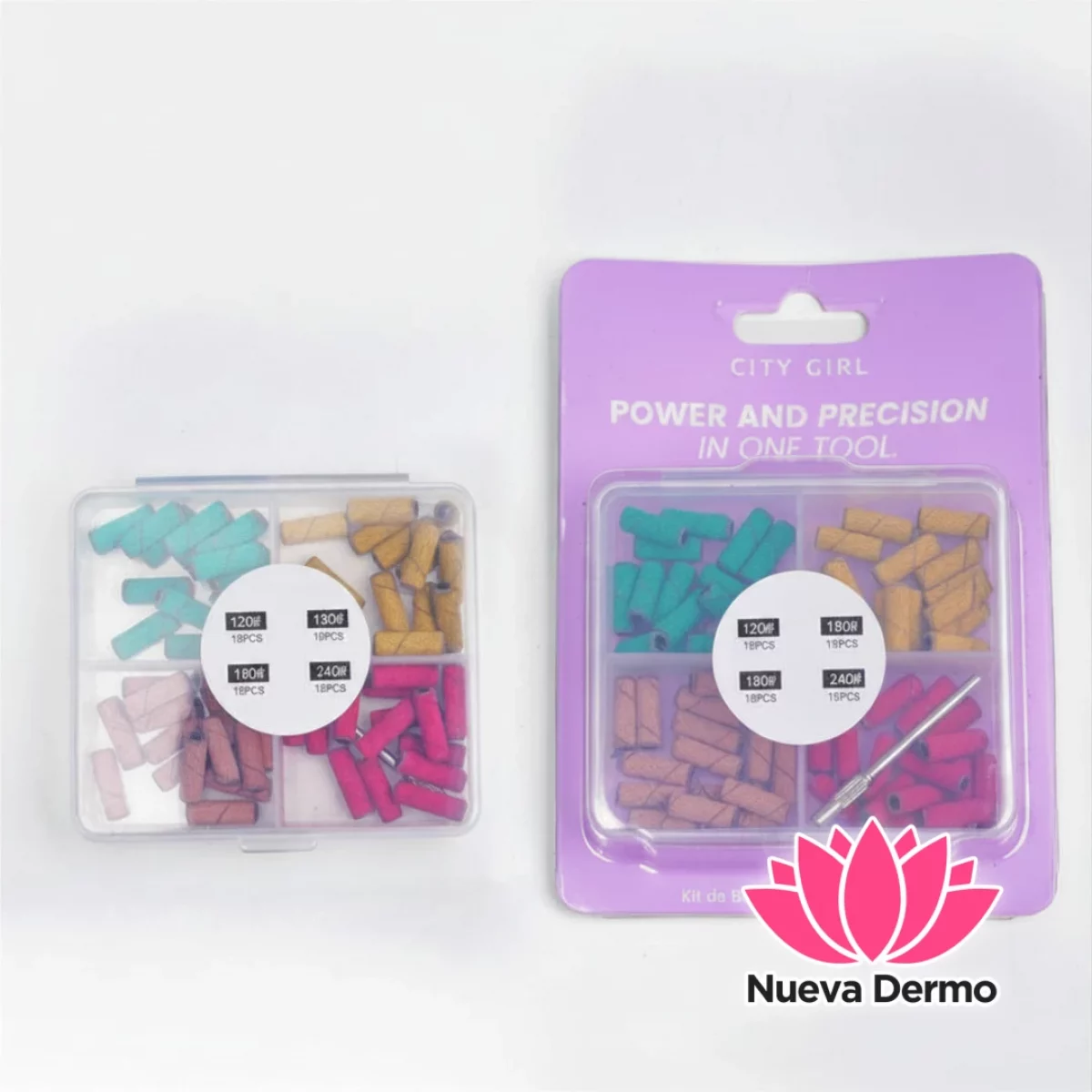 FRESA + LIMAS BARRIL PARA TORNO gramaje #120 #150 #180 #240 – 60PCS – CITY GIRL