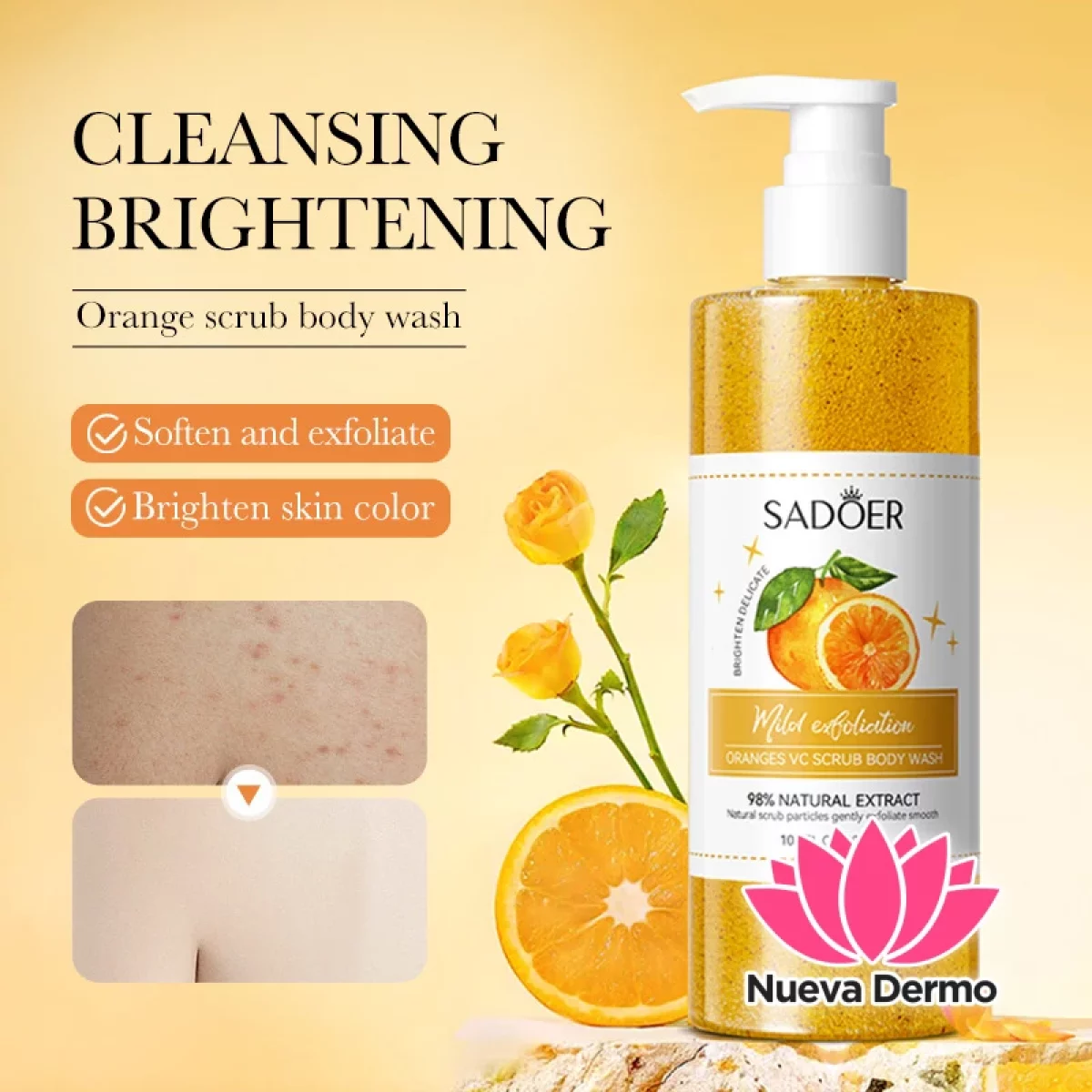 Gel de Ducha Exfoliante Corporal de Naranja