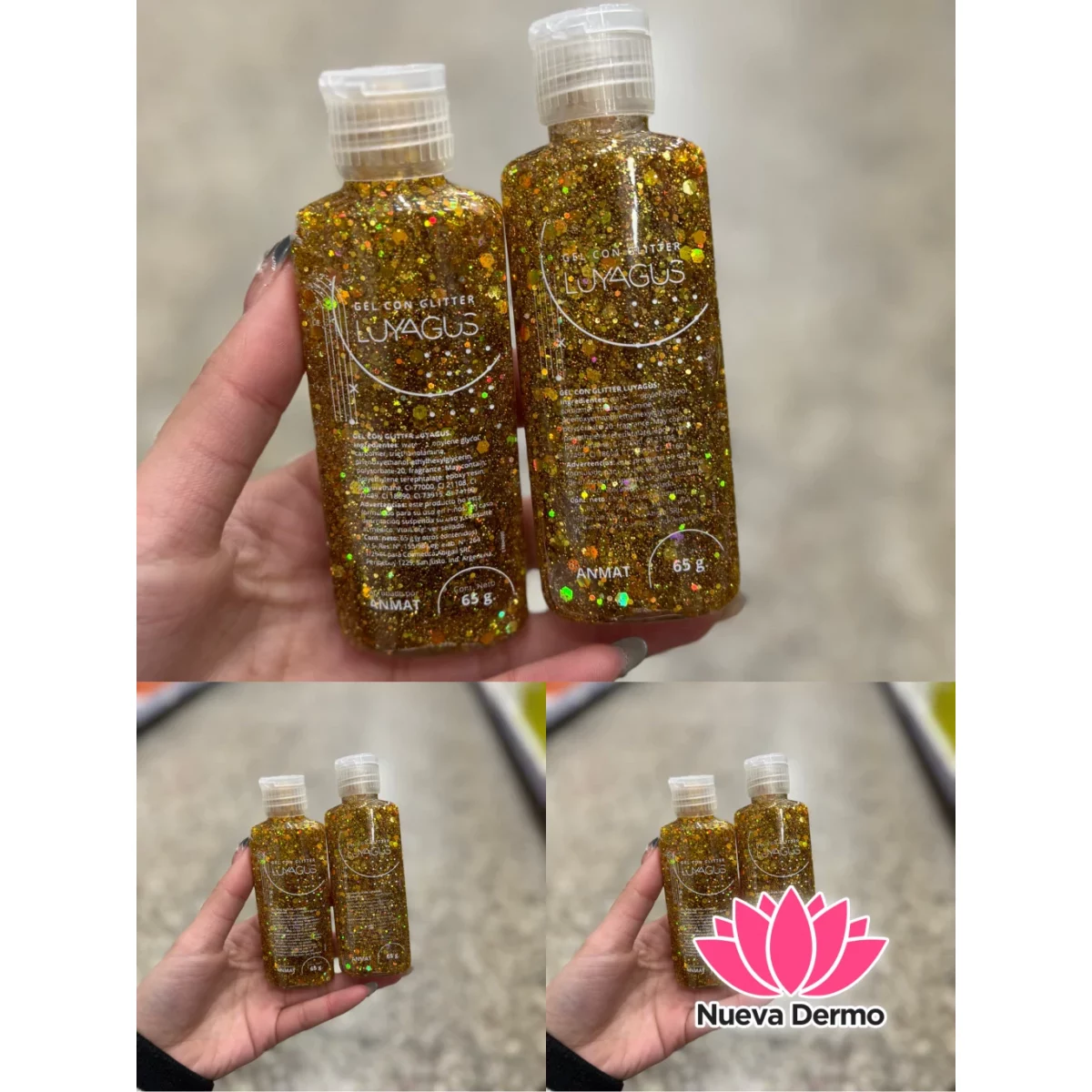 GLITTER EN GEL POMO 65G LUYAGUS DORADO