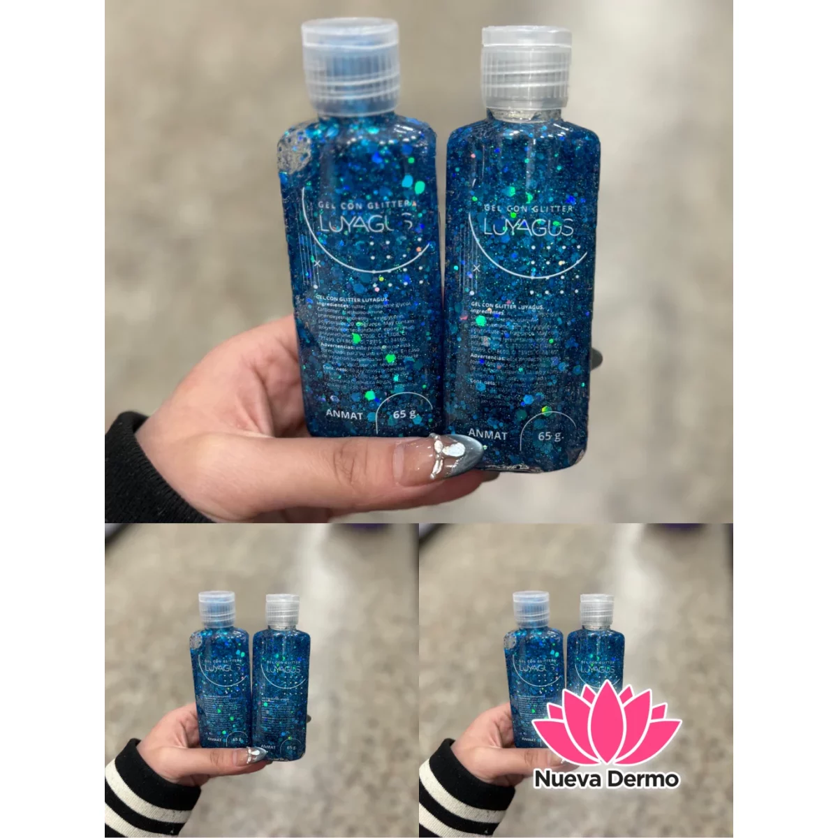 GLITTER EN GEL POMO 65G LUYAGUS TURQUESA