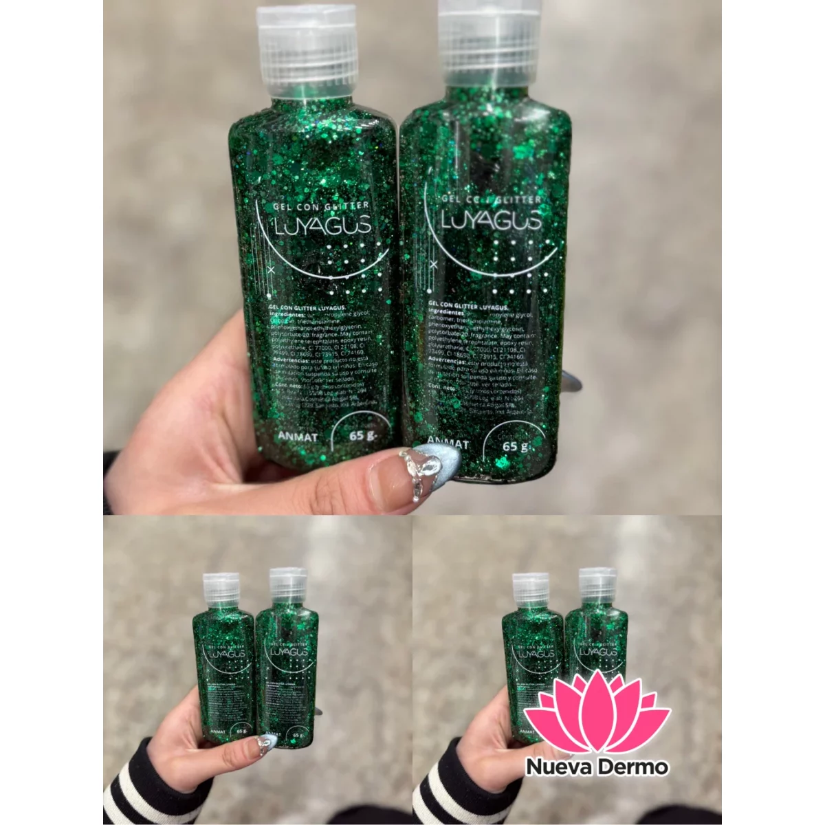 GLITTER EN GEL POMO 65G LUYAGUS VERDE
