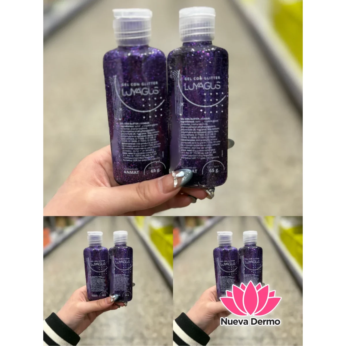GLITTER EN GEL POMO 65G LUYAGUS VIOLETA