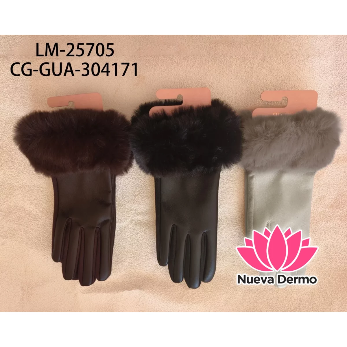 GUANTES DE CUERINA CON PELUCHITO