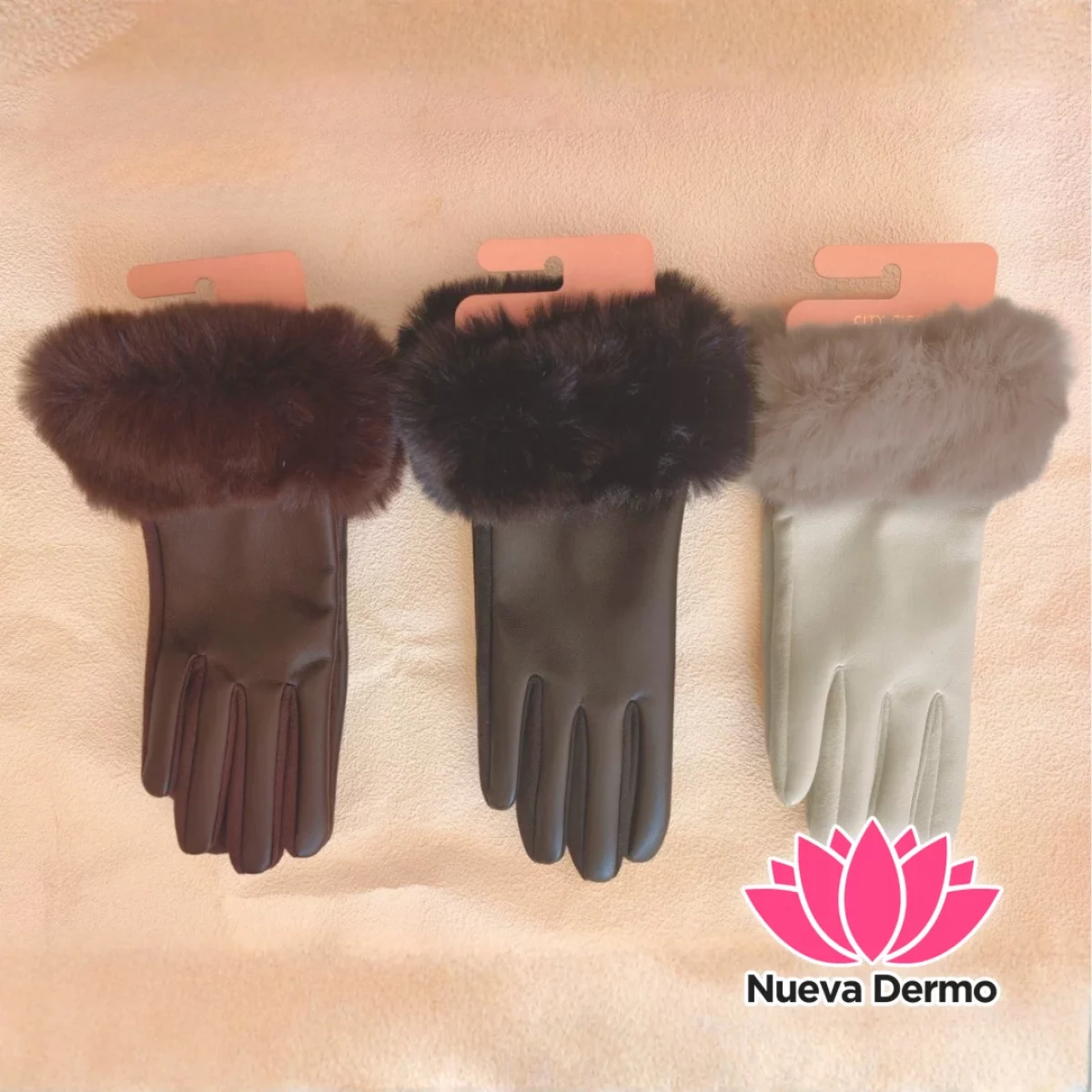 GUANTES DE CUERO ECOLÓGICO CON PELUCHE – CITY GIRL