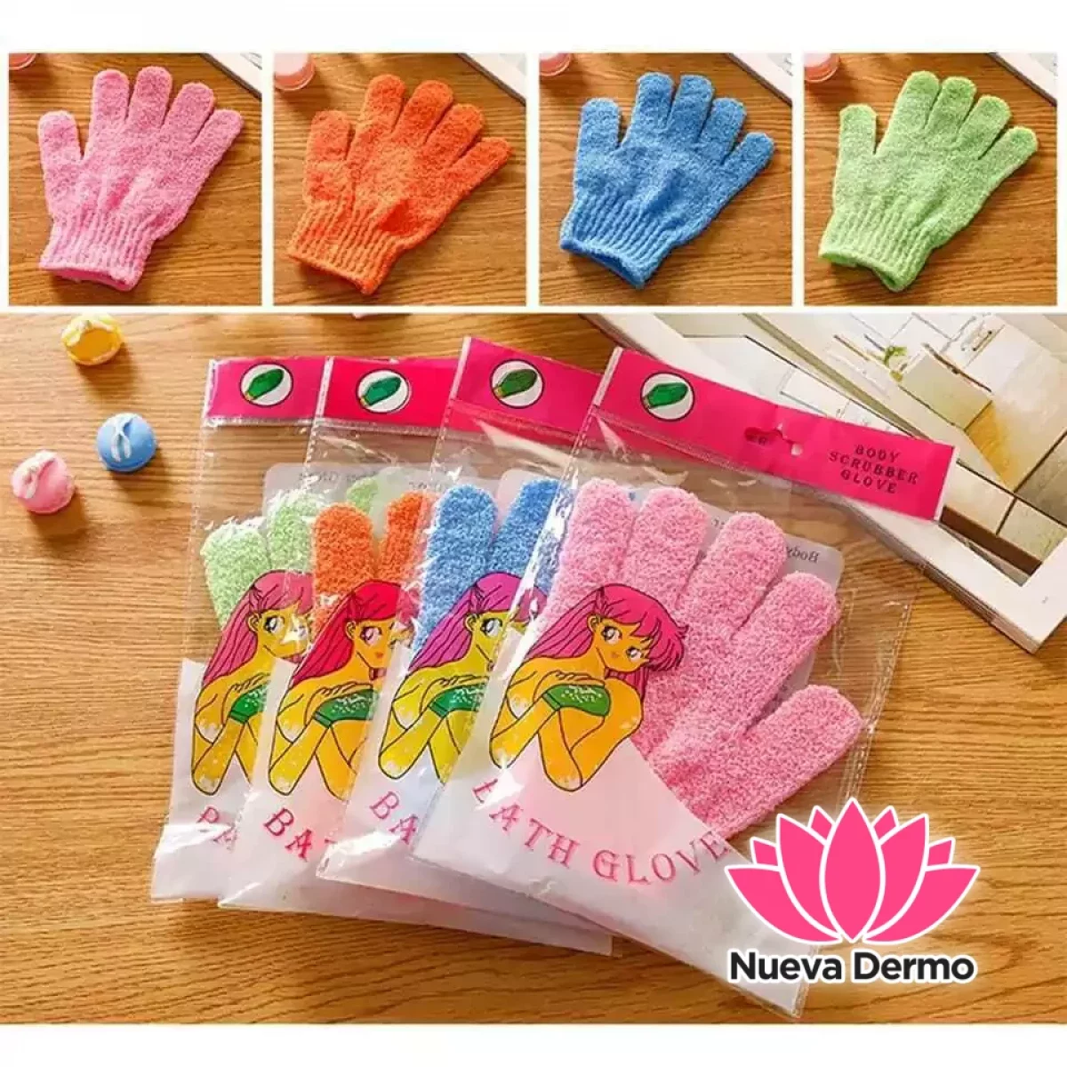 GUANTES EXFOLIANTE CUERPO BAÑO DUCHA