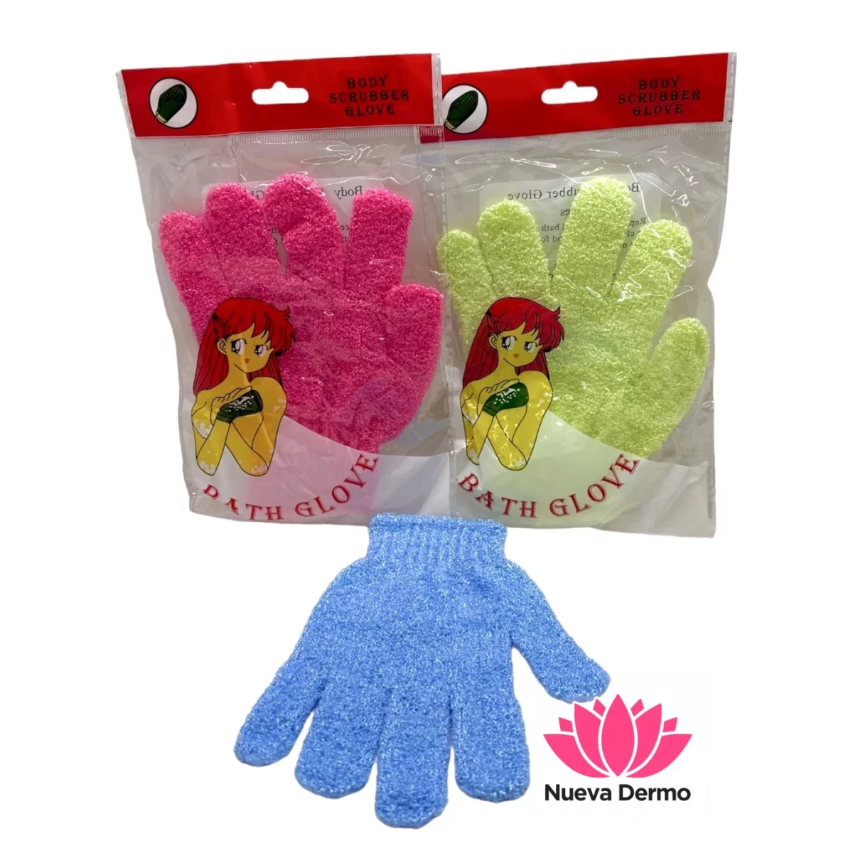 Guantes exfoliantes color surtido