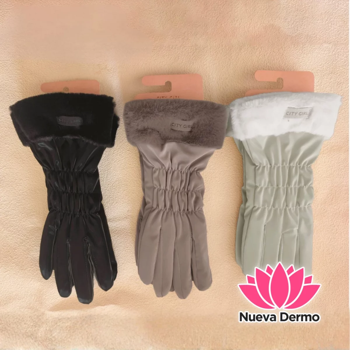 GUANTES IMPERMEABLES CON PELUCHE – CITY GIRL