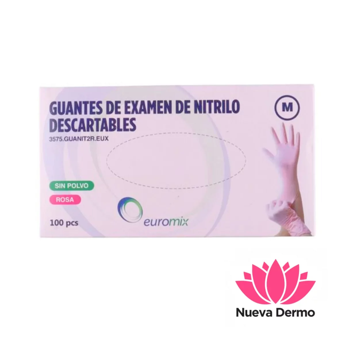 GUANTES NITRILO ROSA EUROMIX