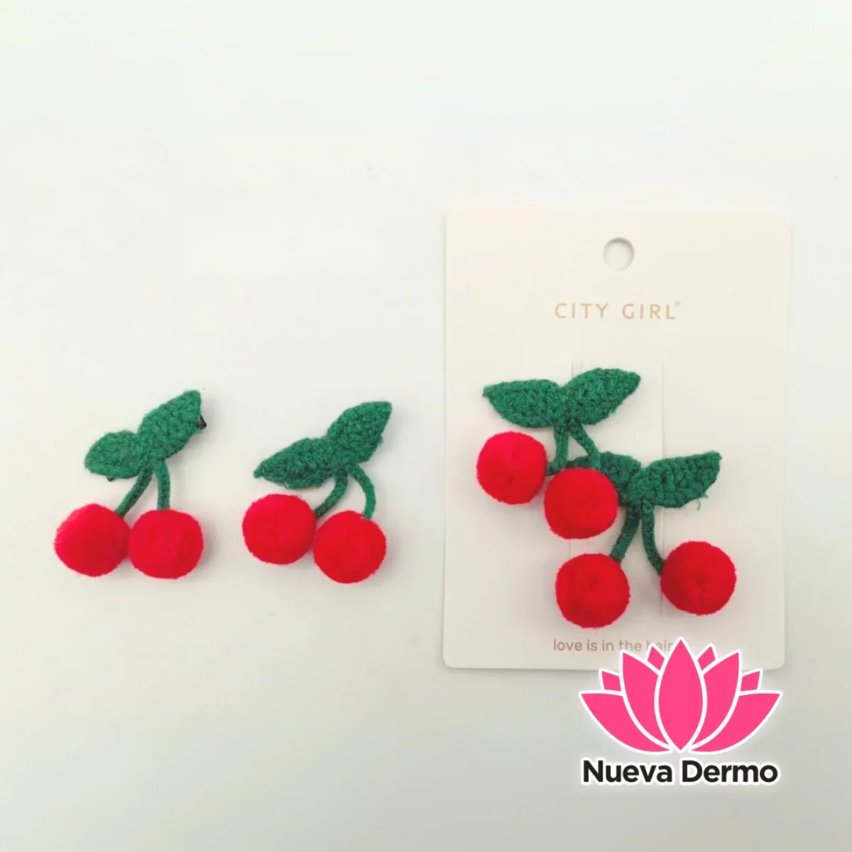 HEBILLAS CEREZA – PAQUETE 12 U – CITY GIRL