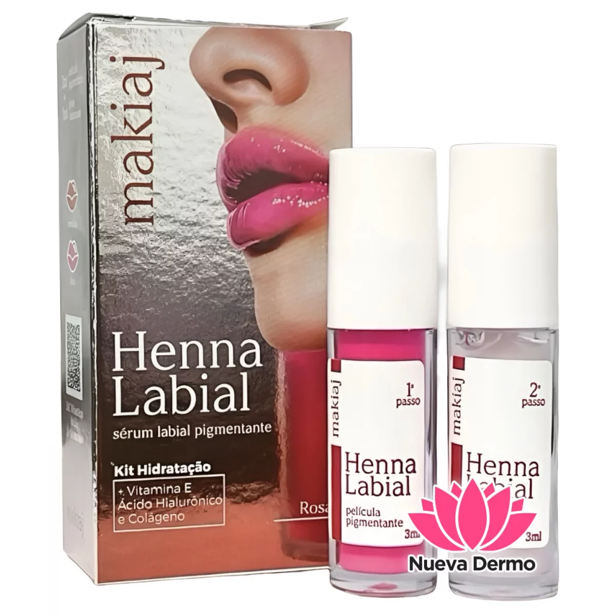 Henna Labial Makiaj Color Rosa Original 100% Organico Natural