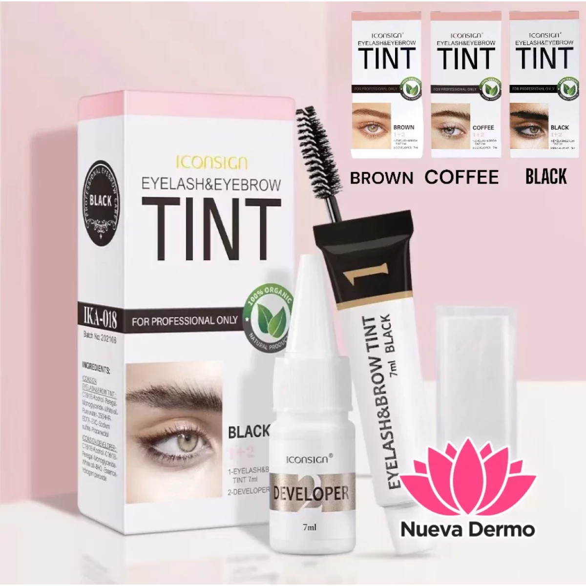 HENNA TINTE PARA CEJAS ICONSING BROWN Y COFFEE Y BLACK