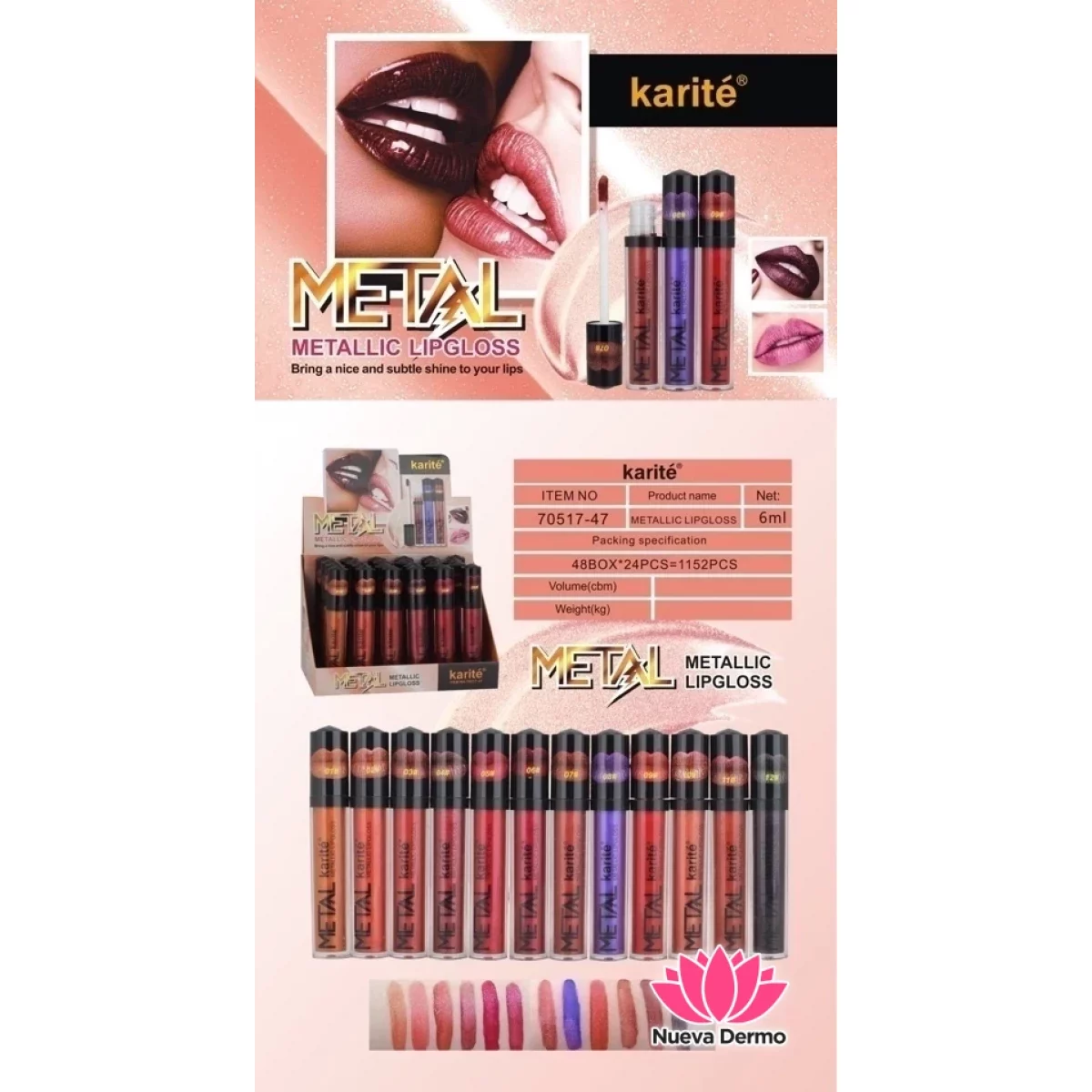 KARITE METAL METALLIC LIO GLOSS LABIAL METALIZADO