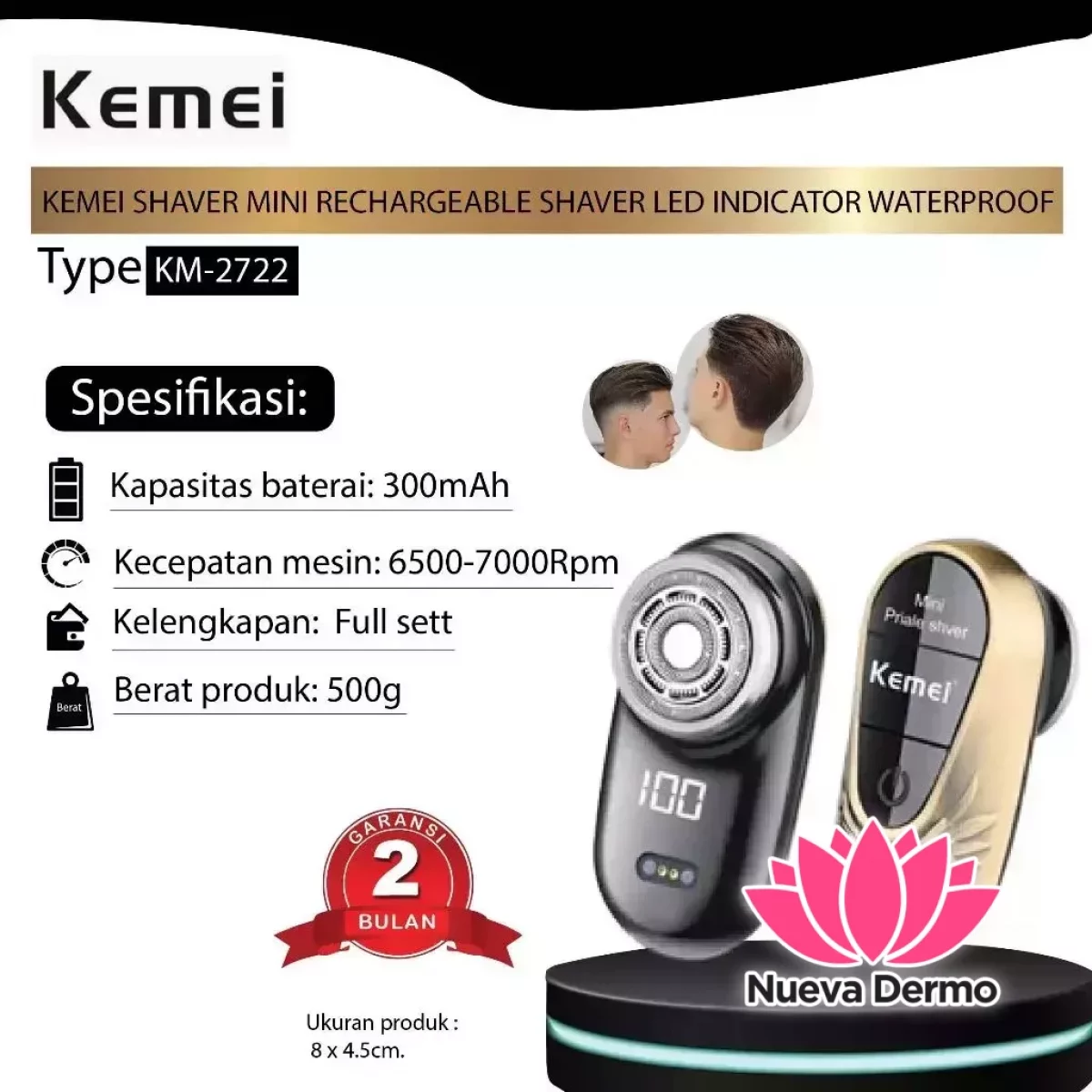 KEMEI MINI AFEITADORA KM-2722 6955549327221
