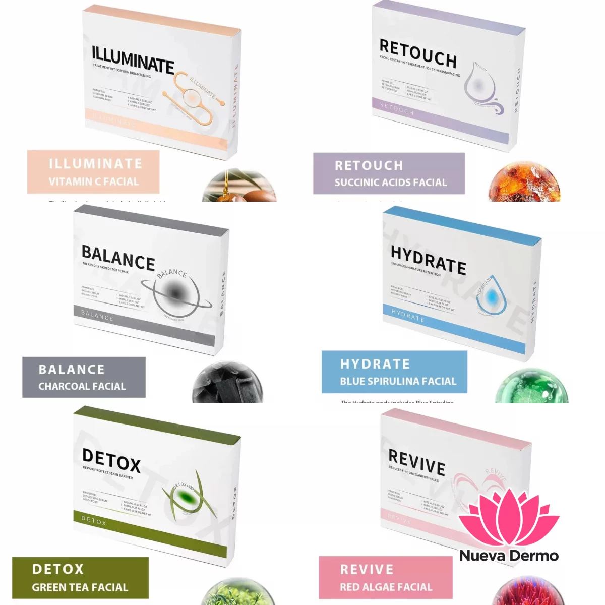 Kit ampollas oxygeno facial bubble pen oxy pods surtidos modelos #JUN-JQ56