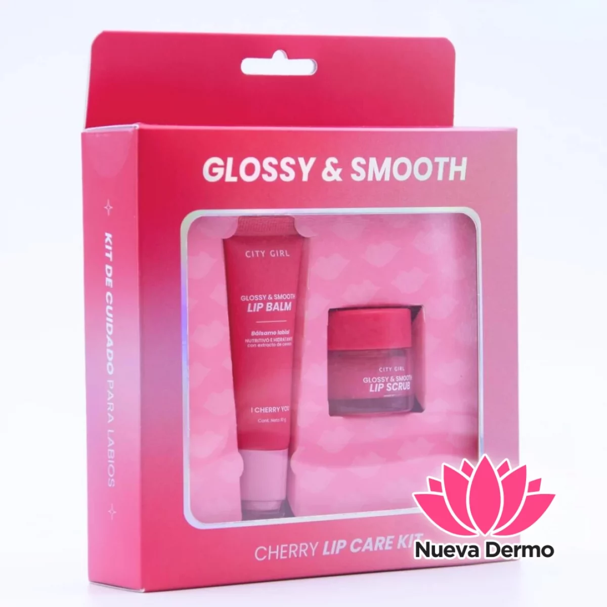 KIT CHERRY DE CUIDADO PARA LABIOS DE CEREZA – EXFOLIANTE + BÁLSAMO CITY GIRL