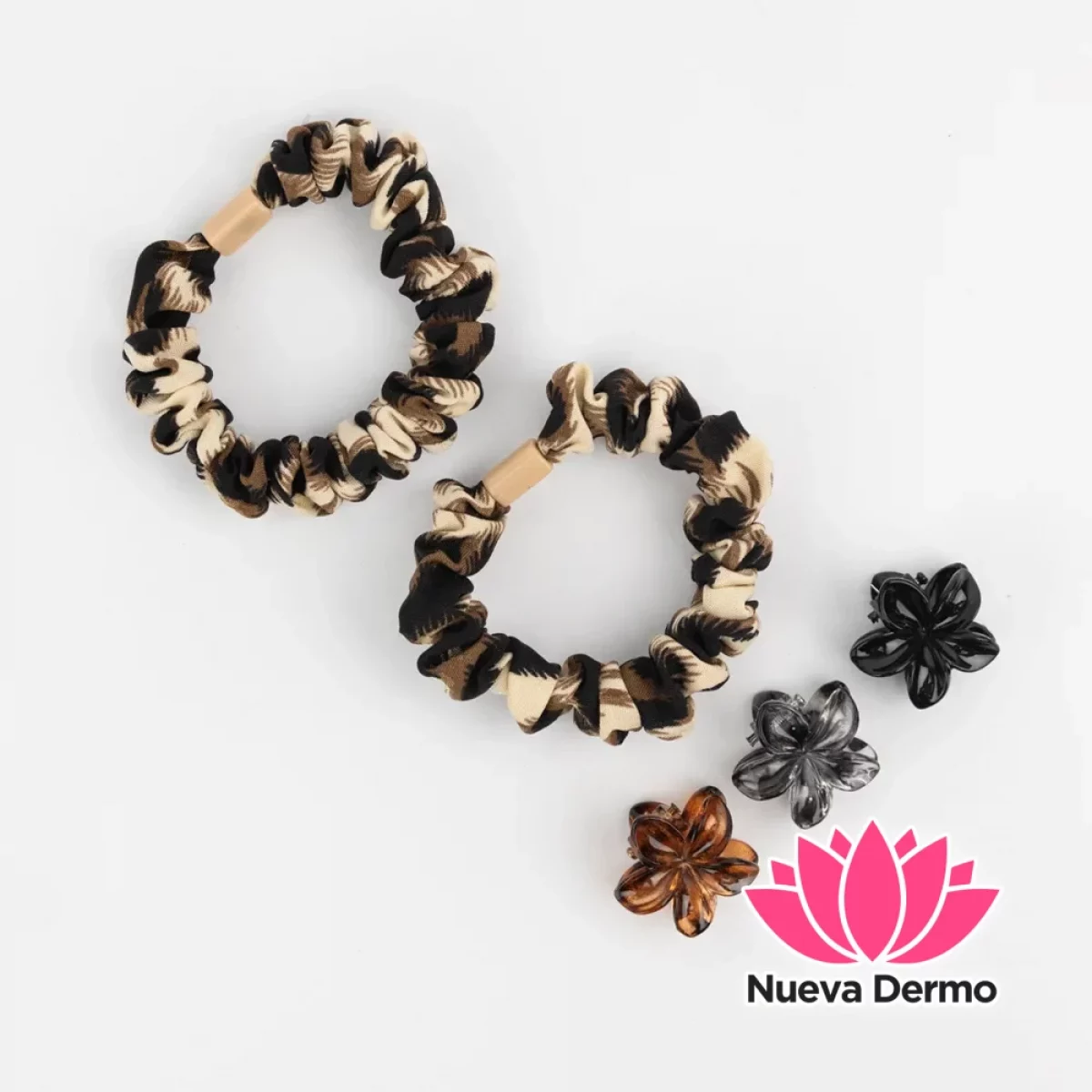 KIT DE COLITA Y HEBILLA ANIMAL PRINT FLORCITA
