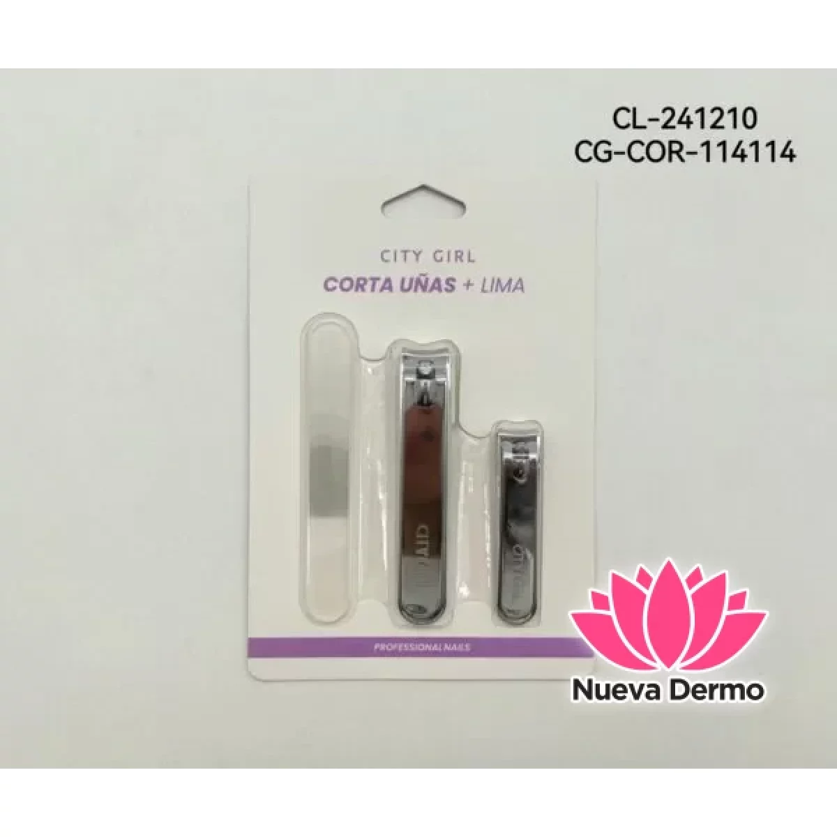 KIT DE CORTAUÑAS Y LIMA CITY GIRL x6