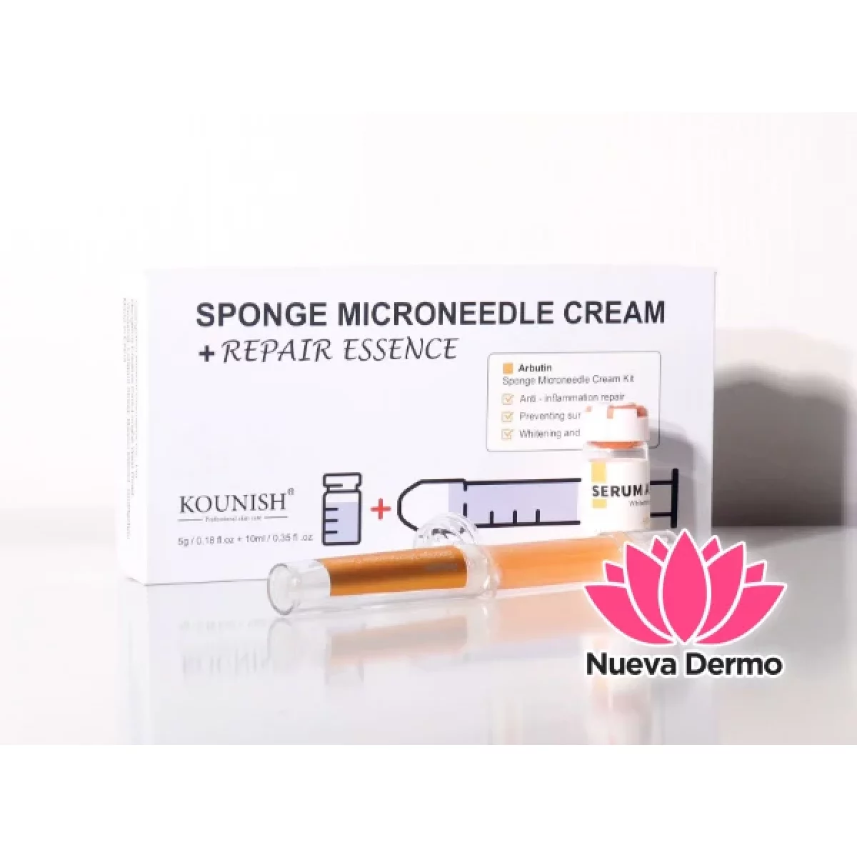 KIT DE CREMA DE MICROAGUJAS ESPONJA CON Arbutin DE KOUNISH NK-02-2